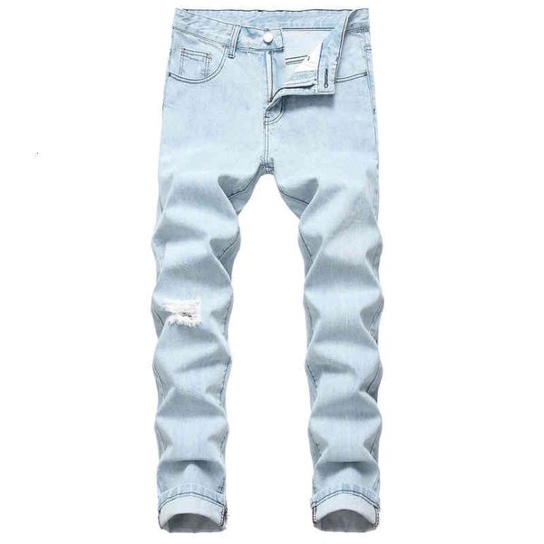 2021 autumn spring men's ripped light blue street hip hop punk stretch bike jeans trendy holes straight denim trouers
2021 autumn spring men's ripped light blue street hip hop punk stretch bike jeans trendy holes straight denim trouers