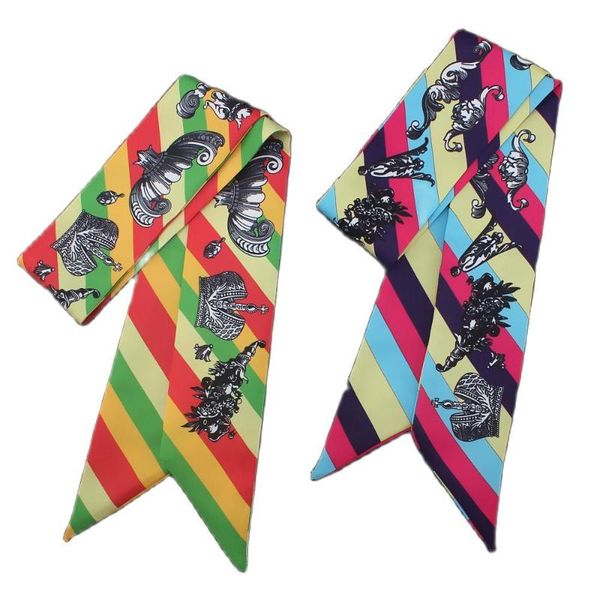 scarves striped crown women's silk scarf fashion small ribbon headband tie bag summer beach shawl mr72, Blue;gray
scarves striped crown women's silk scarf fashion small ribbon headband tie bag summer beach shawl mr72, Blue;gray