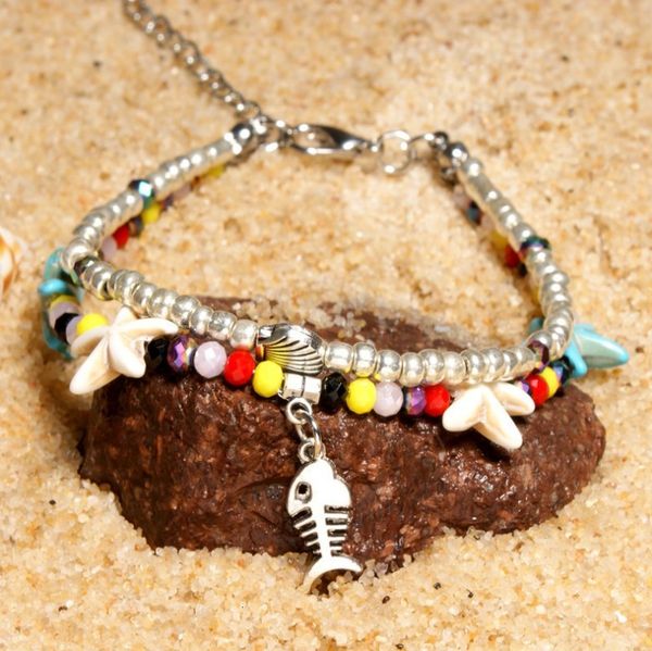 fashion accessory step into summer crystal double starfish beach turtle pendant women's anklet 3k23a, Red;blue
fashion accessory step into summer crystal double starfish beach turtle pendant women's anklet 3k23a, Red;blue