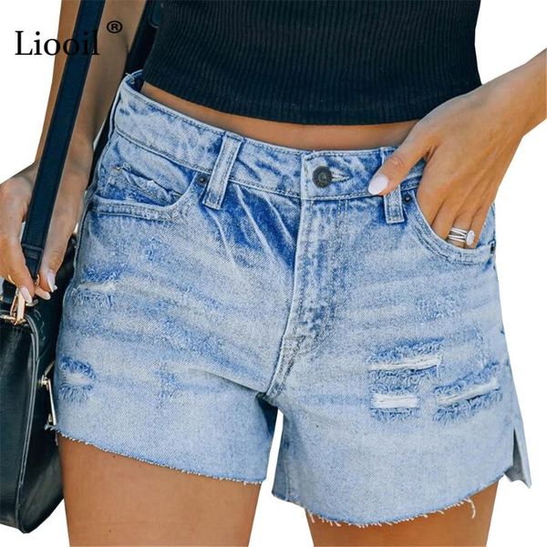 women's shorts liooil hole stretch side slit jeans women streetwear mid waist with pockets blue cotton skinny ripped denim, White;black
women's shorts liooil hole stretch side slit jeans women streetwear mid waist with pockets blue cotton skinny ripped denim, White;black