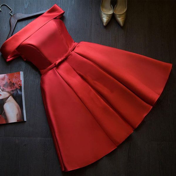 party dresses 2021 bridesmaid dress satin spring/summer short sister small graduation, White;black
party dresses 2021 bridesmaid dress satin spring/summer short sister small graduation, White;black