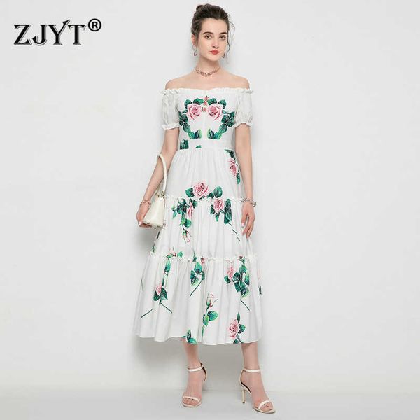 summer fashion women runway designers short sleeve floral print slash neck long dress party holiday robe vestidos 210601, Black;gray
summer fashion women runway designers short sleeve floral print slash neck long dress party holiday robe vestidos 210601, Black;gray