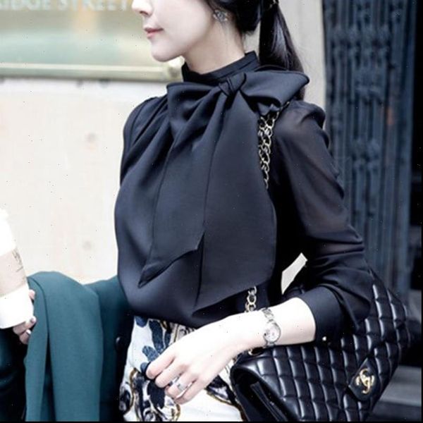 spring summer style chiffon women shirt casaul long sleeve white black bow tie collar blusas df3162
spring summer style chiffon women shirt casaul long sleeve white black bow tie collar blusas df3162