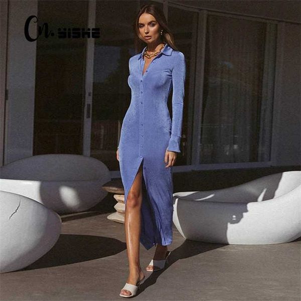 cnyishe fall breasted long sleeve maxi dresses turn-down collar pure color split dress streetwear cardigan shirt dress robe 211110, Black;gray
cnyishe fall breasted long sleeve maxi dresses turn-down collar pure color split dress streetwear cardigan shirt dress robe 211110, Black;gray