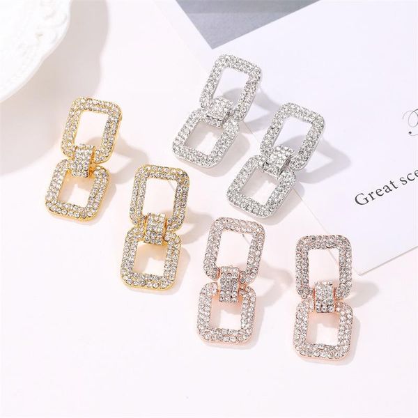 fashion women long geometric dangle earrings full crystal rhinestone glamour drop earring girls party wedding statement jewelry accessories, Silver
fashion women long geometric dangle earrings full crystal rhinestone glamour drop earring girls party wedding statement jewelry accessories, Silver