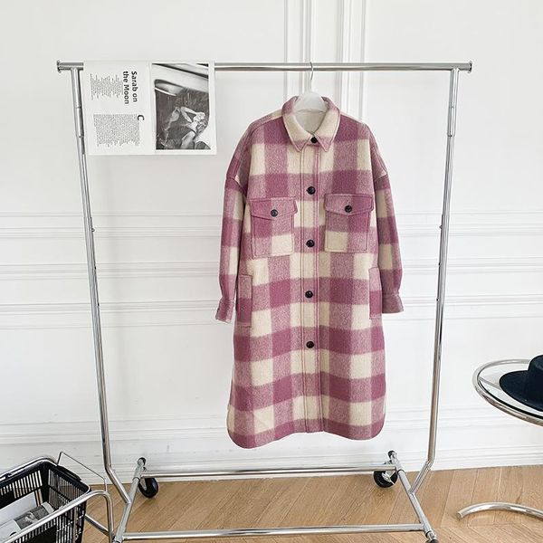 women's wool & blends plaid woolen turn-down collar single-breasted mid-length coat lady long jacket outwear with pockets 2021autumnwin, Black
women's wool & blends plaid woolen turn-down collar single-breasted mid-length coat lady long jacket outwear with pockets 2021autumnwin, Black