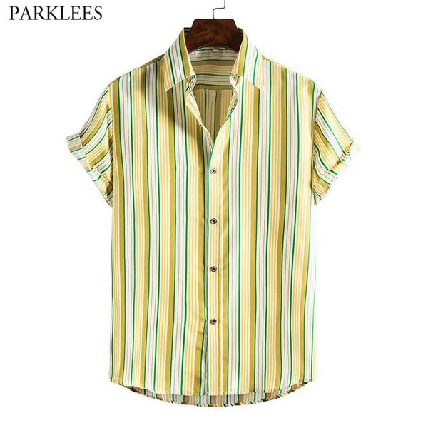 men's casual shirts yellow vertical striped hawaiian shirt male 2021 summer short sleeve tropical aloha button down camisa hawaiana, White;black
men's casual shirts yellow vertical striped hawaiian shirt male 2021 summer short sleeve tropical aloha button down camisa hawaiana, White;black