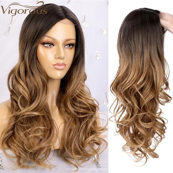 vigorous long hair ombre brown wig wavy synthetic wigs for women heat resistant fiber side part small area lace wig1, Black
vigorous long hair ombre brown wig wavy synthetic wigs for women heat resistant fiber side part small area lace wig1, Black