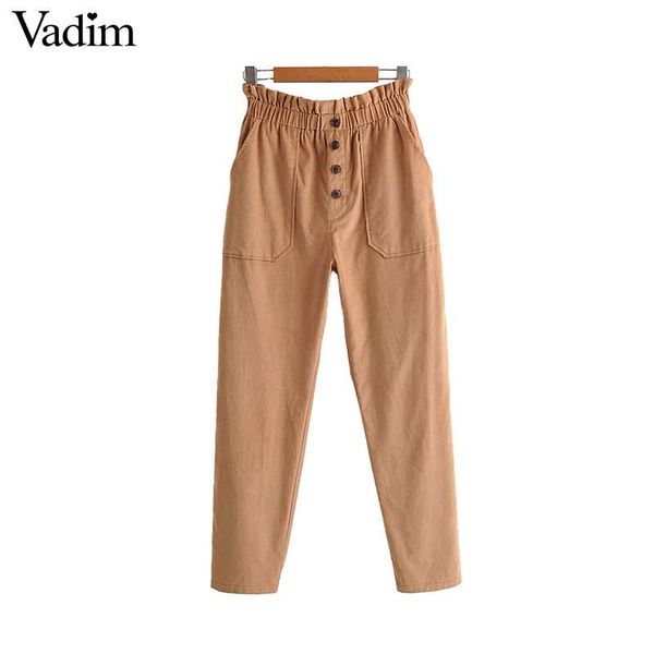 women's pants & capris vadim women chic corduroy solid elastic waist pockets buttons female vintage basic full length trousers kb172, Black;white
women's pants & capris vadim women chic corduroy solid elastic waist pockets buttons female vintage basic full length trousers kb172, Black;white