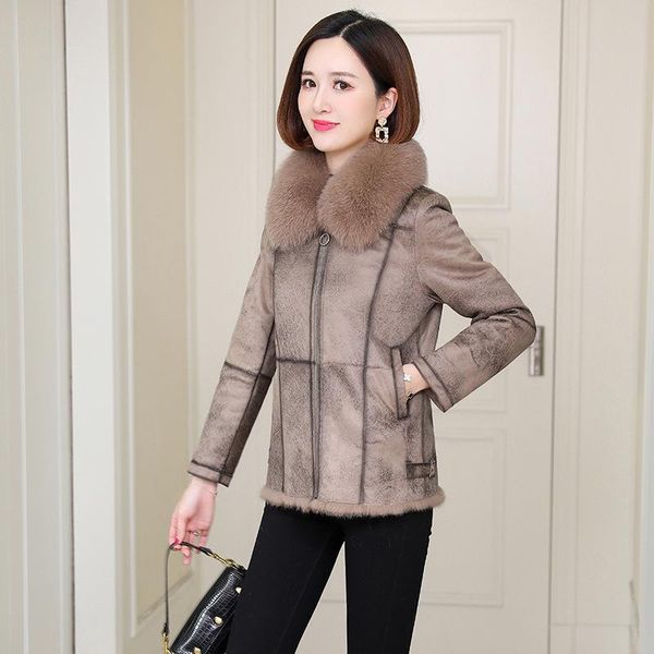 women's fur & faux 2021 real coat female autumn winter clothes women motorcycle woman jacket collar mulheres casacos pph2739, Black
women's fur & faux 2021 real coat female autumn winter clothes women motorcycle woman jacket collar mulheres casacos pph2739, Black