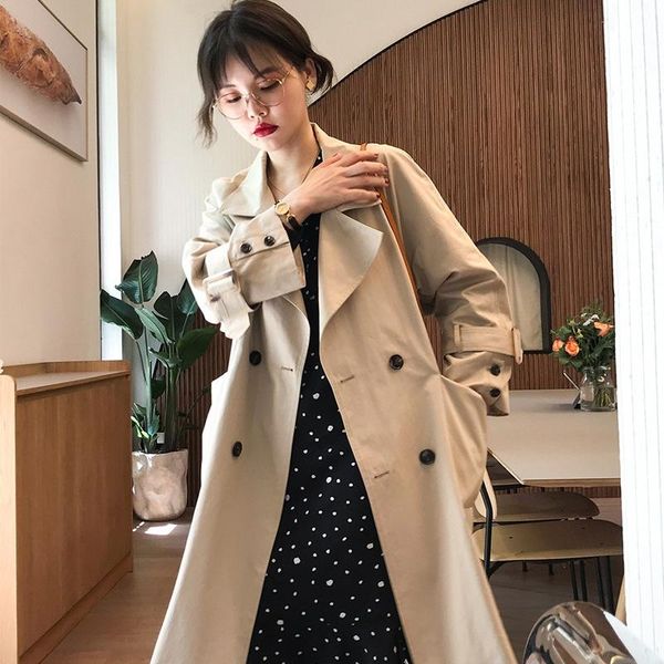 women's trench coats thinyfull spring antumn double breasted long women sleeve turn-down collar girls casual clothes female, Tan;black
women's trench coats thinyfull spring antumn double breasted long women sleeve turn-down collar girls casual clothes female, Tan;black