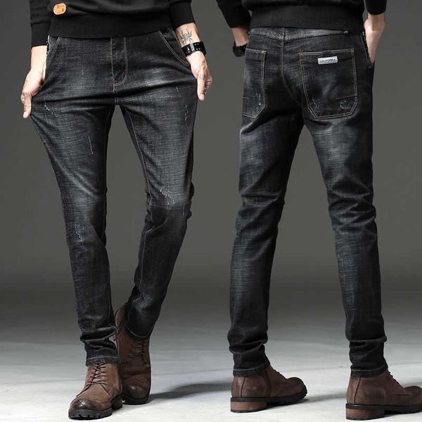 and spring summer jeans men's elastic korean slim leggings trend youth casual pants 2021, Blue
and spring summer jeans men's elastic korean slim leggings trend youth casual pants 2021, Blue