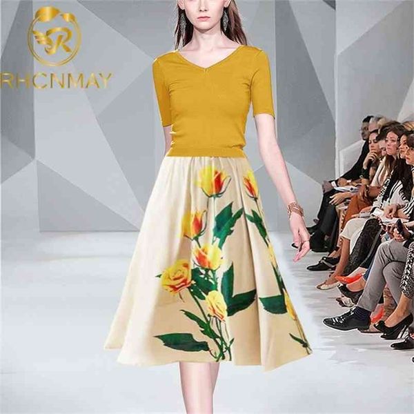 2 piece set runwy women summer pullovers v neck knit + vintage retro print floral mid-calf ladies skirt suits 210506, White
2 piece set runwy women summer pullovers v neck knit + vintage retro print floral mid-calf ladies skirt suits 210506, White