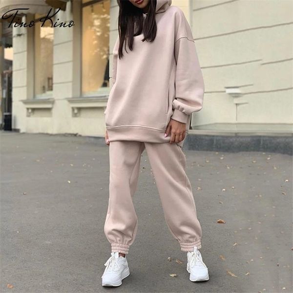 women's tracksuit casual fleece two piece sets oversized hooded long sleeve female hoodie suit winter sportwear ladies set 220315, White
women's tracksuit casual fleece two piece sets oversized hooded long sleeve female hoodie suit winter sportwear ladies set 220315, White