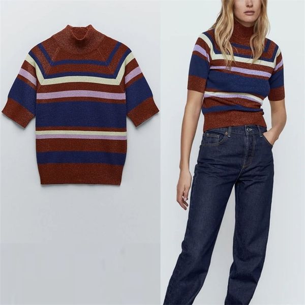 turtleneck striped knit sweater women short puff sleeve metallic thread female fashion cute fitted knitted sweaters 210524, White
turtleneck striped knit sweater women short puff sleeve metallic thread female fashion cute fitted knitted sweaters 210524, White