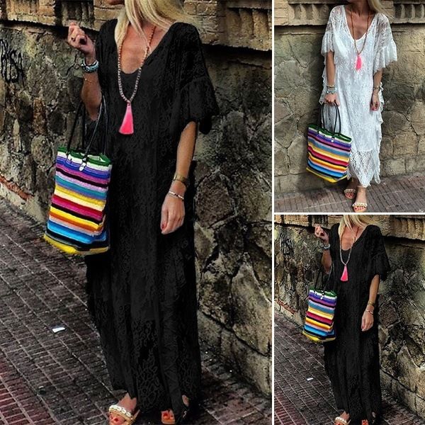 plus size women designer flare sleeve v neck holiday dresses lace party long dress, Black;gray
plus size women designer flare sleeve v neck holiday dresses lace party long dress, Black;gray