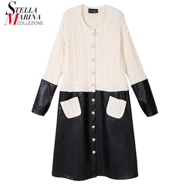 casual dresses woolen faux leather patchwork 2021 winter fashion white yellow dress buttons up long sleeve ladies warm robe mw005, Black;gray
casual dresses woolen faux leather patchwork 2021 winter fashion white yellow dress buttons up long sleeve ladies warm robe mw005, Black;gray
