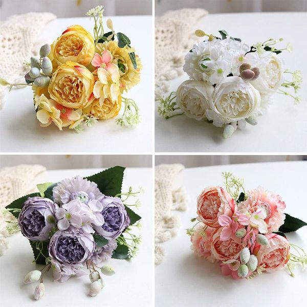 decorative flowers & wreaths 1 bouquet 5 heads artificial peony tea rose autumn silk fake for diy living room home garden wedding decoration
decorative flowers & wreaths 1 bouquet 5 heads artificial peony tea rose autumn silk fake for diy living room home garden wedding decoration
