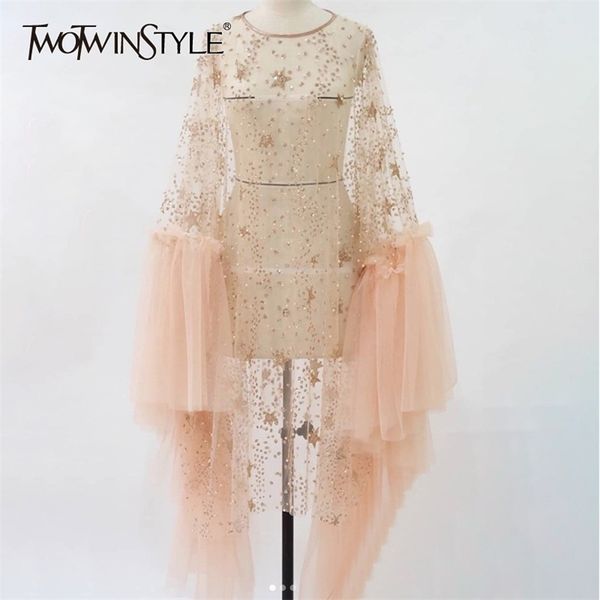 sequins mesh dress women o neck irregular flare long sleeve perspective dresses female spring fashion 210520, Black;gray
sequins mesh dress women o neck irregular flare long sleeve perspective dresses female spring fashion 210520, Black;gray