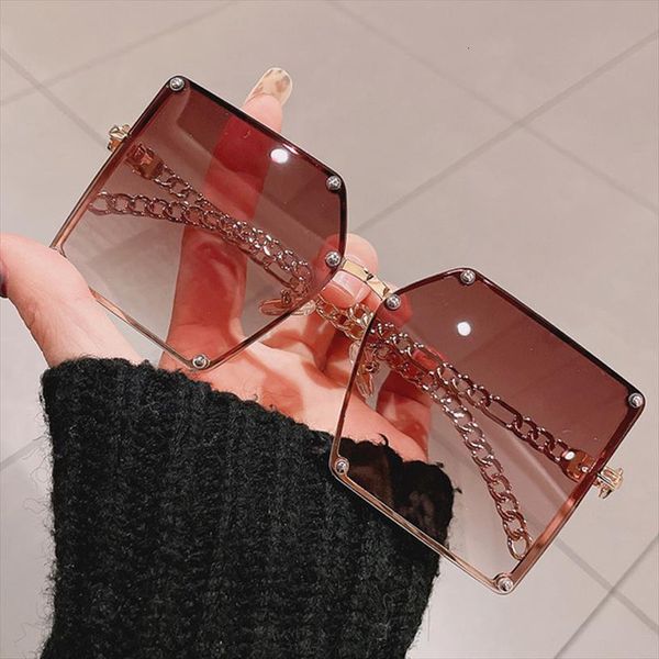 chic chain leg square sunglasses for women vintage oversized gradient sun glasses female elegant rivet brown shades, White;black
chic chain leg square sunglasses for women vintage oversized gradient sun glasses female elegant rivet brown shades, White;black
