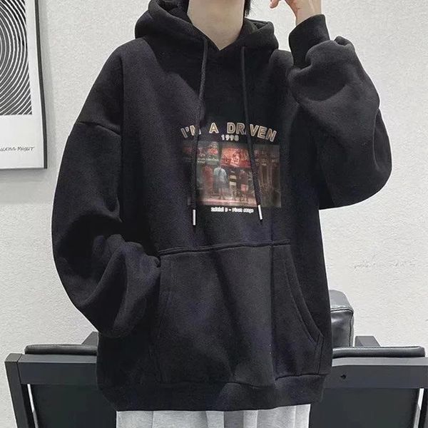 men's hoodies & sweatshirts simple couple pullover youth trend hoodie autumn printed loose hood temperament all-match velvet, Black
men's hoodies & sweatshirts simple couple pullover youth trend hoodie autumn printed loose hood temperament all-match velvet, Black