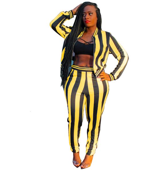 est women two pieces pantsuits colorful stripes leopard printed jacket pants long sleeves zipper casual outfits real image, White
est women two pieces pantsuits colorful stripes leopard printed jacket pants long sleeves zipper casual outfits real image, White