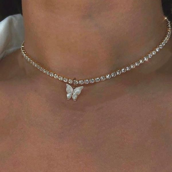 chokers acrylic butterfly choker necklace rhinestone chain white black color simple clavicle animal korean jewelry, Golden;silver
chokers acrylic butterfly choker necklace rhinestone chain white black color simple clavicle animal korean jewelry, Golden;silver