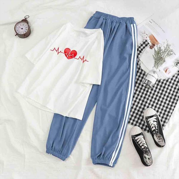 suits trouser suit striped womenpant outfit set kpop korean red heart t shirt lady sportswear two piece, White
suits trouser suit striped womenpant outfit set kpop korean red heart t shirt lady sportswear two piece, White