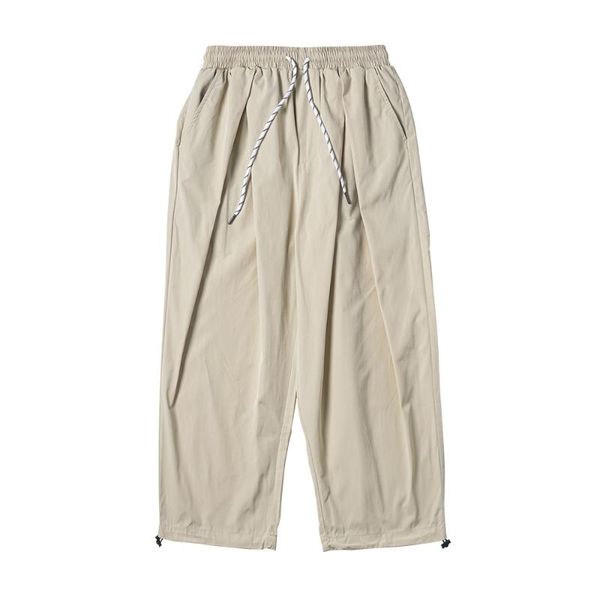 men's pants solid color wide leg mens amekaji elastic waist casual loose drawstring jogger trousers men, Black
men's pants solid color wide leg mens amekaji elastic waist casual loose drawstring jogger trousers men, Black