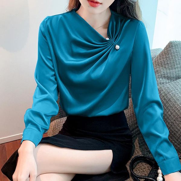 women's blouses & shirts autumn women blouse shirt 2021 elegant long-sleeved satin chiffon pleated office lady blusa feminina, White
women's blouses & shirts autumn women blouse shirt 2021 elegant long-sleeved satin chiffon pleated office lady blusa feminina, White