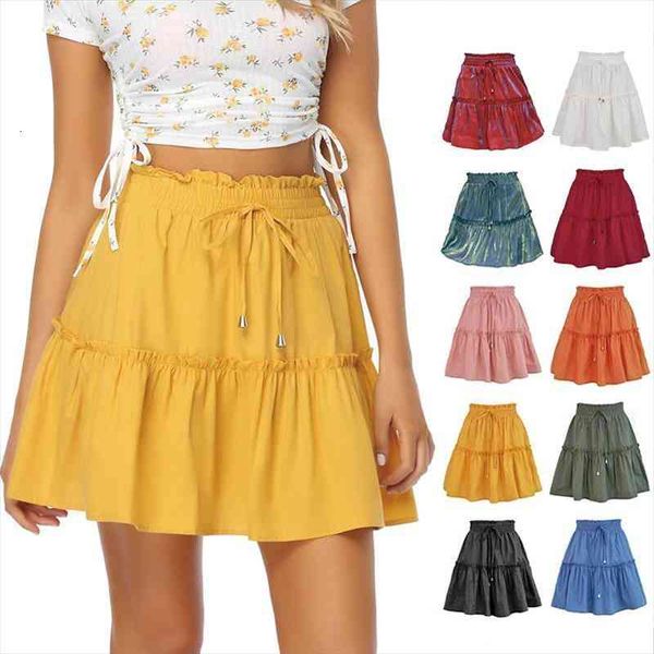 women skirts fashion high waist a line solid short skirts female summer pleated ruffles cute mini short skirt women, Black
women skirts fashion high waist a line solid short skirts female summer pleated ruffles cute mini short skirt women, Black