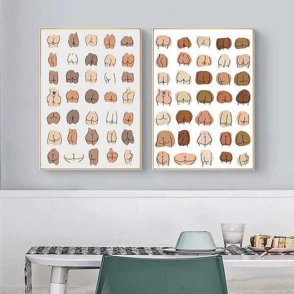 paintings funny bathroom wall art bum body positive print bupainting on canvas colorful all skin races poster for living room decor
paintings funny bathroom wall art bum body positive print bupainting on canvas colorful all skin races poster for living room decor