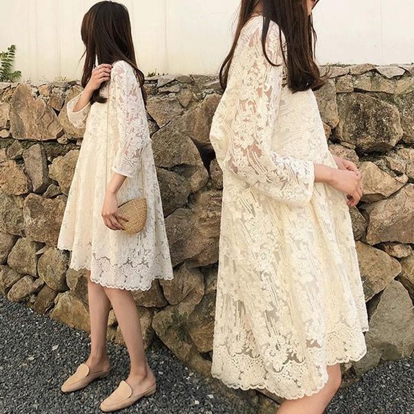 maternity dresses autumn lace dress plus size pregnant women sweet three quarter sleeve v-neck loose pregnancy empire, White
maternity dresses autumn lace dress plus size pregnant women sweet three quarter sleeve v-neck loose pregnancy empire, White