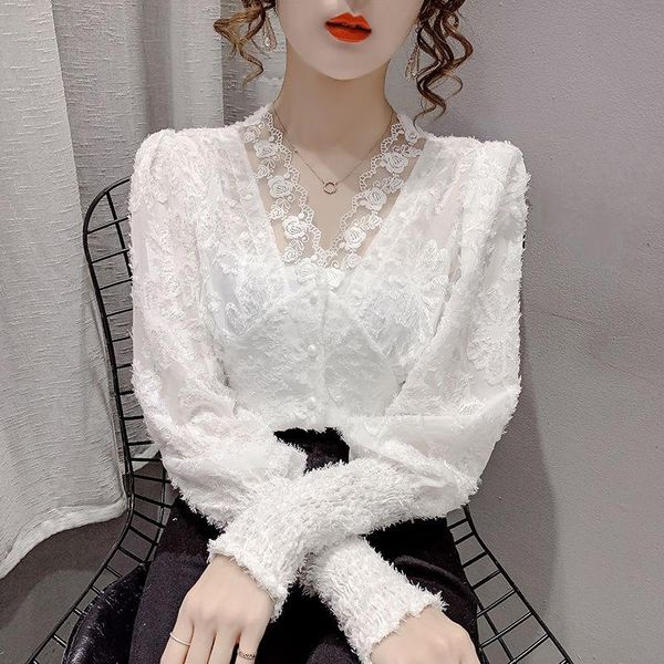 women's spring and autumn foreign style blouse v-neck early underpants fashion blouses & shirts, White
women's spring and autumn foreign style blouse v-neck early underpants fashion blouses & shirts, White