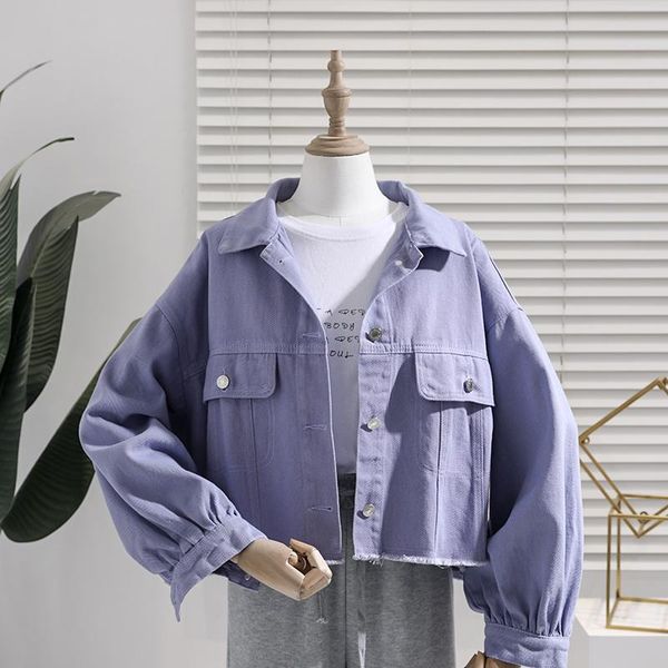 women's jackets purple beige women short denim jacket korean loose lantern sleeve spring autumn oversized casual jeans female basic coa, Black;brown
women's jackets purple beige women short denim jacket korean loose lantern sleeve spring autumn oversized casual jeans female basic coa, Black;brown