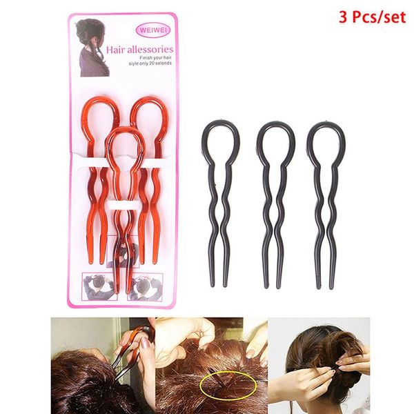 hair clips 3 stks/set u shape grips handy simple plastic forks styling tool pins magic bend hairwear decoration
hair clips 3 stks/set u shape grips handy simple plastic forks styling tool pins magic bend hairwear decoration
