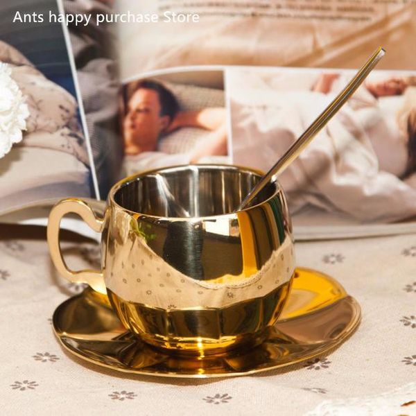cups & saucers continental 304 stainless steel coffee cup espresso set milk tea three-piece gold silver
cups & saucers continental 304 stainless steel coffee cup espresso set milk tea three-piece gold silver