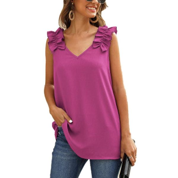 women's tanks & camis imcute women summer loose tank solid sleeveless v-neck ruffles strap wild fashion tunic pullover female clothing, White
women's tanks & camis imcute women summer loose tank solid sleeveless v-neck ruffles strap wild fashion tunic pullover female clothing, White