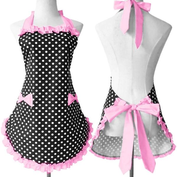 cotton polka dot aprons print kitchen apron cooking custom coffee shop working