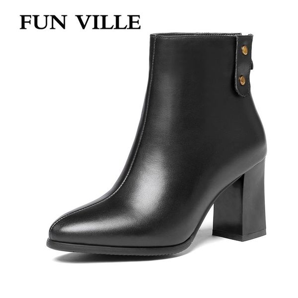 boots fun ville 2021 autumn winter fashion women ankle cow leathe high heels ladies shoes pointed toe zipper size 34-45, Black
boots fun ville 2021 autumn winter fashion women ankle cow leathe high heels ladies shoes pointed toe zipper size 34-45, Black