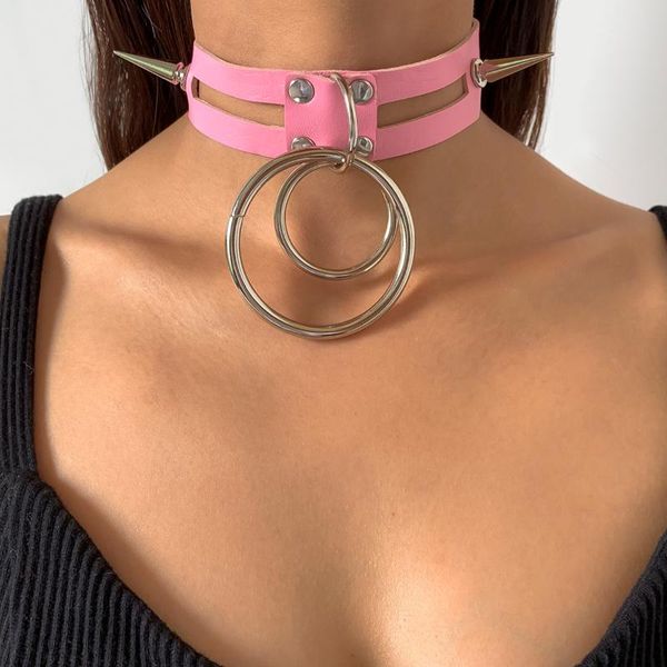 chains ingesight.z goth gothic pink/black pu leather choker necklaces women exaggerated rivet big round circle pendant necklace jewelry, Silver
chains ingesight.z goth gothic pink/black pu leather choker necklaces women exaggerated rivet big round circle pendant necklace jewelry, Silver