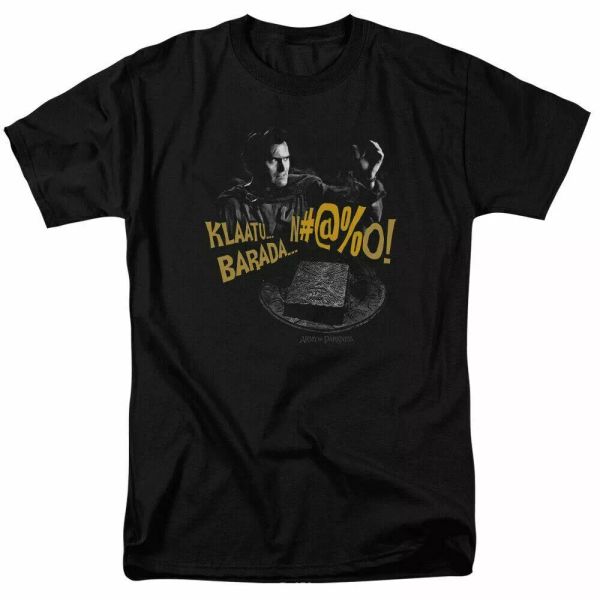 army of darkness klaatu barada t shirt mens licensed retro movie tee black, White;black
army of darkness klaatu barada t shirt mens licensed retro movie tee black, White;black