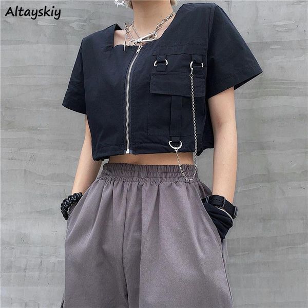 women's blouses & shirts women 3xl chic black harajuku zipper design solid teens crop hip hop retro cargo high street bf blouse shir, White
women's blouses & shirts women 3xl chic black harajuku zipper design solid teens crop hip hop retro cargo high street bf blouse shir, White