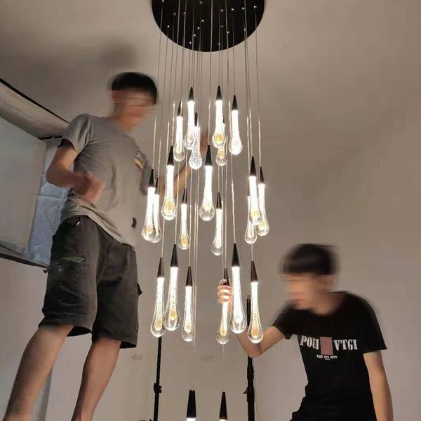 pendant lamps modern luxury duplex cuilding villa staircase led chandelier golden water drop long dining living room art
pendant lamps modern luxury duplex cuilding villa staircase led chandelier golden water drop long dining living room art