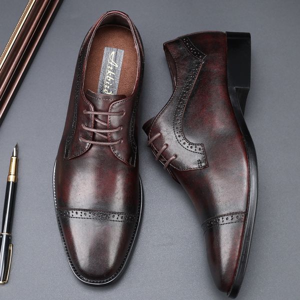 2021 classic leather drs busins shoes men's japan and south korea, Black