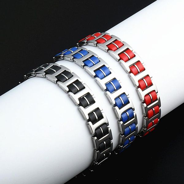 link, chain trendy bangles bracelet made of silicone & stainless steel personality men bracelets fashion jewelry gifts for, Black
link, chain trendy bangles bracelet made of silicone & stainless steel personality men bracelets fashion jewelry gifts for, Black