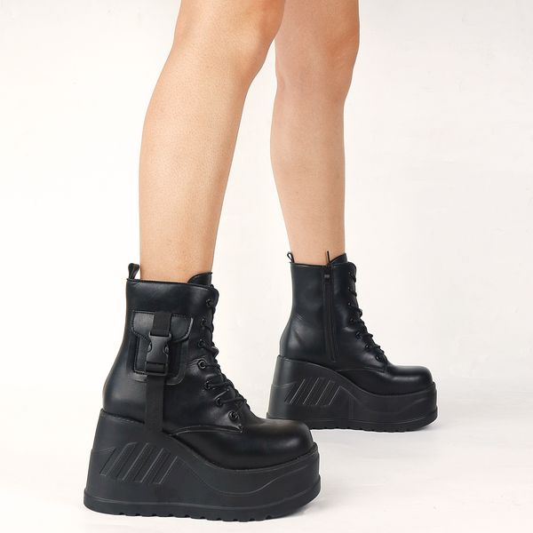 fashion goth platform pocket combat womens boots wedges fashion zipper punk casual women shoes, Black
fashion goth platform pocket combat womens boots wedges fashion zipper punk casual women shoes, Black