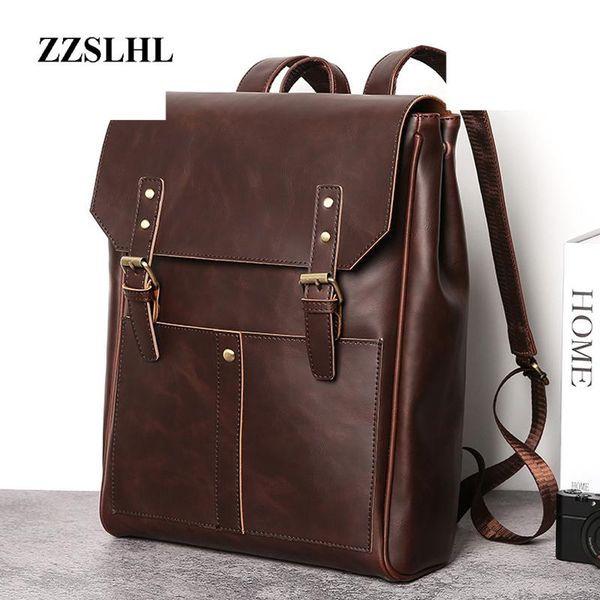 backpack men women retro style crazy horse pu leather casual shoulder bag large capacity brown bookbag harajuku chool
backpack men women retro style crazy horse pu leather casual shoulder bag large capacity brown bookbag harajuku chool