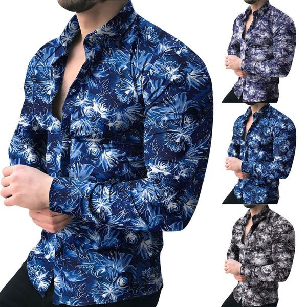 men's casual shirts autumn and winter printed shirt long-sleeved button lapel, White;black
men's casual shirts autumn and winter printed shirt long-sleeved button lapel, White;black