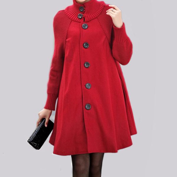 women's wool & blends red woolen coat mid-length single breasted coats cloak trench autumn winter oversized long loose overcoat, Black
women's wool & blends red woolen coat mid-length single breasted coats cloak trench autumn winter oversized long loose overcoat, Black
